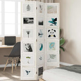 Room Divider 3 Panels White Solid Wood Paulownia 358687