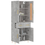 Highboard Concrete Grey 69.5x34x180 cm Engineered Wood 3199869