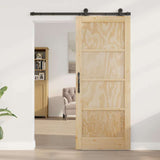 Sliding Door Manual ORKDAL Natural and black 83 x 202 cm 3333448