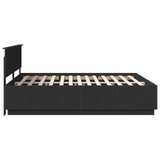 Bed Frame with Headboard Black 200 x 200 cm Engineered Wood 3408132