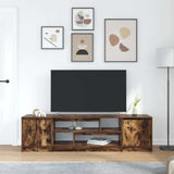 TV Cabinet Smoked Oak 188.5x41x50 cm Engineered Wood 3328421