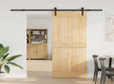 Sliding Door NARVIK Natural and Black 80 x 210 cm 3445258