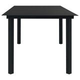 Garden Dining Set Black Powder-coated steel, glass, cotton rope 3060212