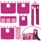 Bunk Bed without Mattress with Slide and Curtains Pink 90x190 cm Single 3284208