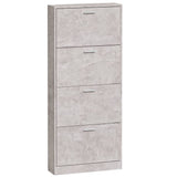 Shoe Cabinet Concrete Grey 59x17x150 cm Engineered Wood 342521