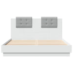 ZNTS Bed Frame with LED without Mattress White 120x200 cm 3210017