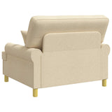 Armchair with Cushions Cream Fabric 42043511
