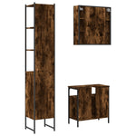 ZNTS 3 Piece Bathroom Cabinet Set Smoked Oak Engineered Wood 3214737