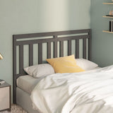 Bed Headboard Grey 156x4x100 cm Solid Wood Pine 814101