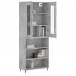 Highboard Concrete Grey 69.5x34x180 cm Engineered Wood 3198709