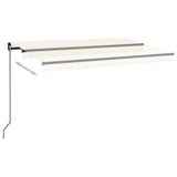 Manual Retractable Awning with LED 400x350 cm Cream 3069182