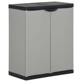 340987 Garden Waste Cabinet Grey and Black 68x40x85 cm PP