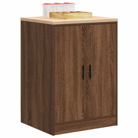 ZNTS Garage Storage Cabinet Brown Oak 60x51x85 cm Solid Wood Pine 860577