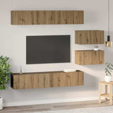 TV Cabinet Set Wall-mounted 6 pcs Artisan Oak Engineered Wood 3393161