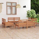 ZNTS 8 Piece Garden Lounge Set Honey Brown Solid Pinewood 3082415