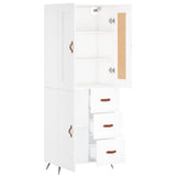 Highboard White 69.5x34x180 cm Engineered Wood 3199785