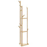 Coat Stand with Hooks and Shelves 39x33x166 cm Bamboo 4008917