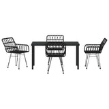 Garden Dining Set 5 pcs Black Powder-Coated Steel 3379186