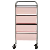 4-Drawer Mobile Storage Trolley Pink Plastic 320400