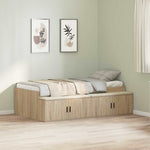Storage Bed Frame Sonoma oak 90 x 200 cm Engineered wood 3335191