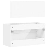 Bathroom Cabinet with Mirror White Engineered Wood 833879