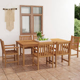 ZNTS 7 Piece Garden Dining Set Solid Teak Wood 3059947