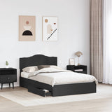 Storage Bed with Headboard Black 120 x 200 cm Engineered Wood 3413111