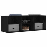 Shoe Bench Black Oak 102 x 35 x 35 cm Engineered Wood 875071