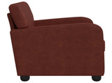 Armchair Antique Shiny Brown Faux Leather 42043440