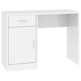 Desk with Drawer&Cabinet High Gloss White 100x40x73 cm Engineered Wood 342655