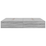 Storage Bed Frame Grey Sonoma 140 x 200 cm Engineered Wood 3335378