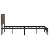 Metal Bed Frame without Mattress Brown Oak 183x213 cm 3301406