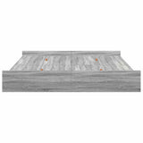 Storage Bed Frame Grey Sonoma 200 x 200 cm Engineered Wood 3335266