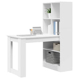 Desk with Shelf White 122 x 67 x 145 cm Engineered Wood 3337257