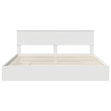 Storage Bed with Headboard White 200 x 200 cm Engineered Wood 3410763