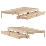 Bed Frame without Mattress 75x190 cm Small Single Solid Wood Pine 3301420