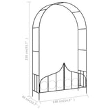 Garden Arch with Gate Black 138x40x238 cm Iron 47092