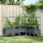 ZNTS Garden Planter with Trellis Grey 160x120x142.5 cm PP 367966