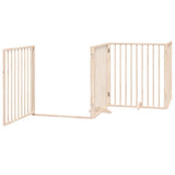 Dog Gate with Door Foldable 12 Panels 960 cm Poplar Wood 3155560