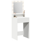 ZNTS White Dressing Table with LED Lights, 50x41x135 cm 865118