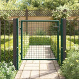 Fence Gate Steel 100x75 cm Green 145732