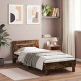 Bed Frame without Mattress with LED Lights Smoked Oak 100x200 cm 838712