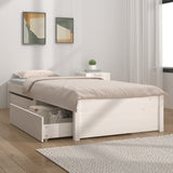 Bed Frame without Mattress with Drawers White Small Single 3103454