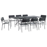 Garden Dining Set 9 pcs Anthracite Steel 3429145