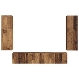 TV Cabinet Set Wall-mounted 4 pcs Old Wood Engineered Wood 3409040