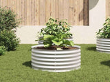 Garden Raised Bed 80x80x44 cm Galvanised Steel Silver 45520