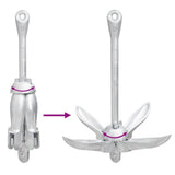 Folding Anchor with Rope Silver 3.2 kg Malleable Iron 94286