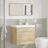 2 Piece Bathroom Furniture Set Sonoma Oak Engineered Wood 3324965