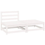 2 Piece Garden Lounge Set White Solid Pinewood 805696