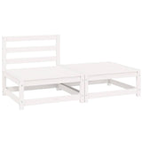 2 Piece Garden Lounge Set White Solid Pinewood 805696